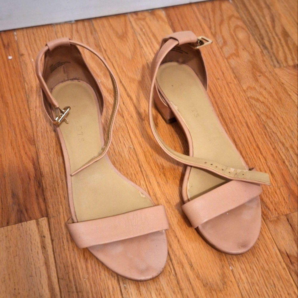Nude Talbots sandals, one inch heel, size 8